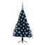 Kunstig Forbelyst Juletræ med 150 LED'er Sort 120 cm PVC