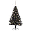 Kunstig Forbelyst Juletræ med 150 LED'er Sort 150 cm PVC