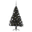 Kunstig Forbelyst Juletræ med 150 LED'er Sort 150 cm PVC