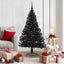 Kunstig Forbelyst Juletræ med 150 LED'er Sort 150 cm PVC