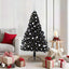 Kunstig Forbelyst Juletræ med 150 LED'er Sort 150 cm PVC