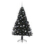 Kunstig Forbelyst Juletræ med 150 LED'er Sort 150 cm PVC