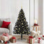 Kunstig Forbelyst Juletræ med 150 LED'er Sort 150 cm PVC
