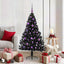 Kunstig Forbelyst Juletræ med 150 LED'er Sort 150 cm PVC