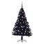 Kunstig Forbelyst Juletræ med 150 LED'er Sort 150 cm PVC