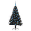 Kunstig Forbelyst Juletræ med 150 LED'er Sort 150 cm PVC