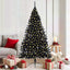 Kunstig Forbelyst Juletræ med 300 LED'er Sort 180 cm PVC