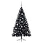 Kunstig Forbelyst Juletræ med 300 LED'er Sort 180 cm PVC