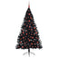 Kunstig Forbelyst Juletræ med 300 LED'er Sort 180 cm PVC