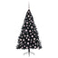 Kunstig Forbelyst Juletræ med 300 LED'er Sort 180 cm PVC
