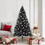 Kunstig Forbelyst Juletræ med 300 LED'er Sort 180 cm PVC