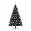 Kunstig Forbelyst Juletræ med 300 LED'er Sort 180 cm PVC