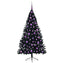 Kunstig Forbelyst Juletræ med 300 LED'er Sort 180 cm PVC