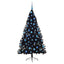 Kunstig Forbelyst Juletræ med 300 LED'er Sort 180 cm PVC