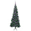 Hjørne Kunstigt Juletræ med 300 LED'er Grøn 180 cm PVC og metal
