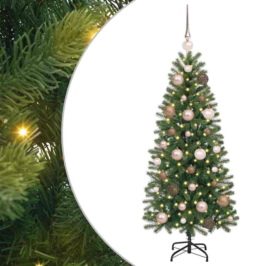 Kunstigt juletræ med 150 LED'er Grøn 120 cm PE og PVC