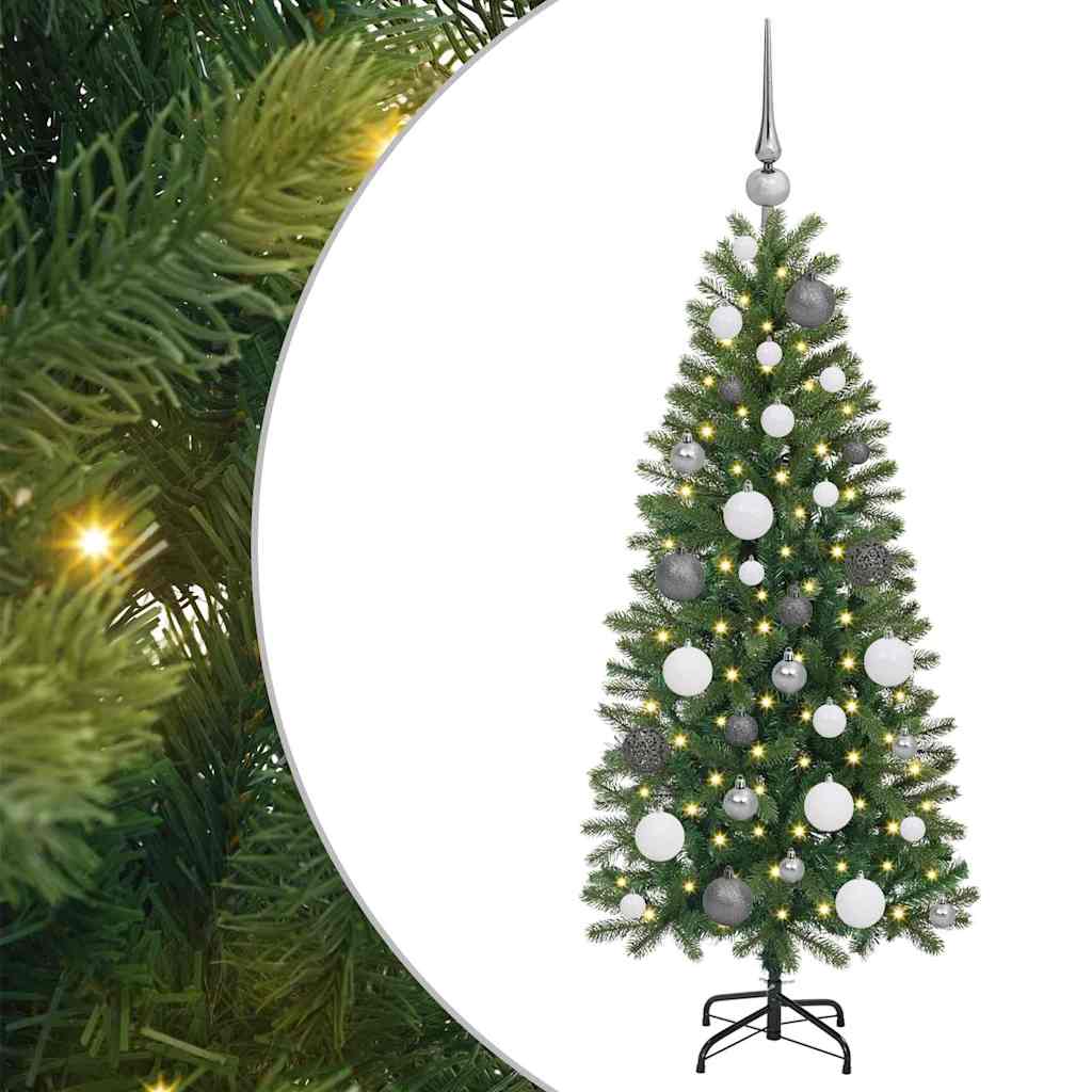 Kunstigt juletræ med 150 LED'er Grøn 120 cm PE og PVC