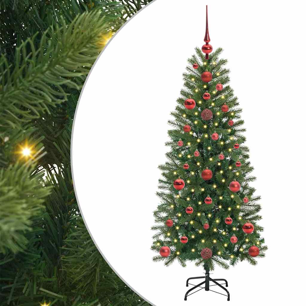Kunstigt juletræ med 150 LED'er Grøn 120 cm PE og PVC