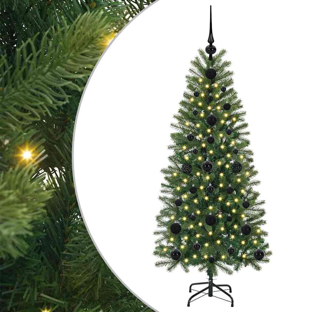 Kunstigt juletræ med 150 LED'er Grøn 120 cm PE og PVC