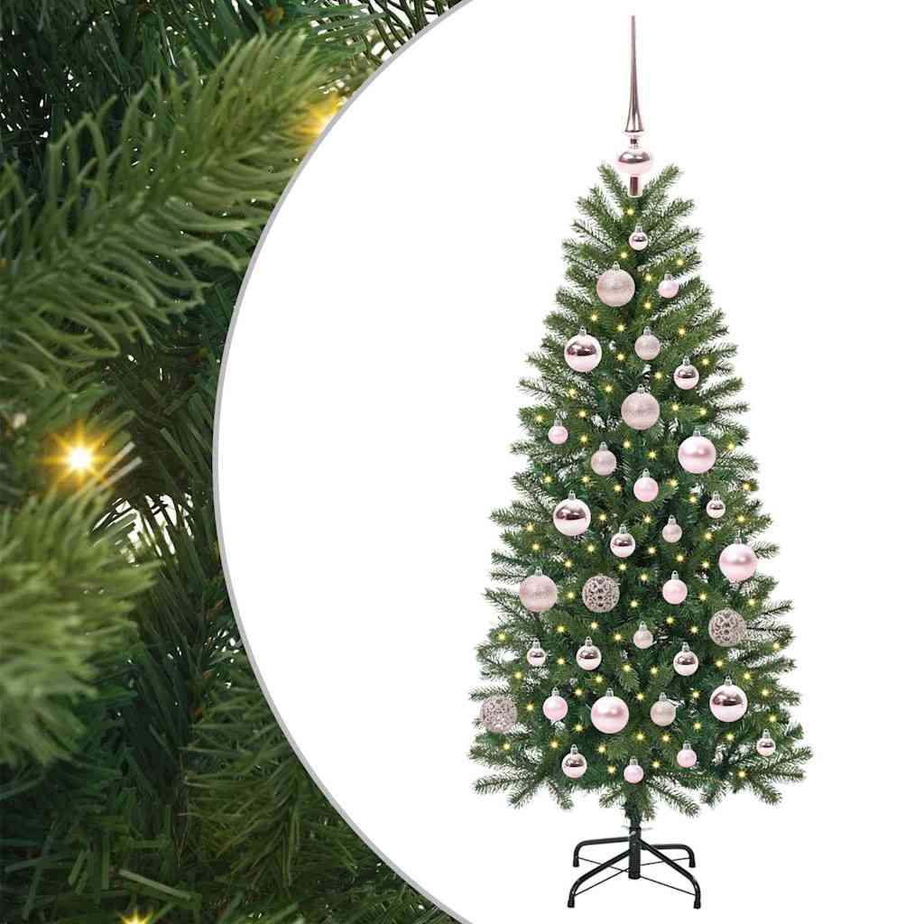 Kunstigt juletræ med 150 LED'er Grøn 120 cm PE og PVC