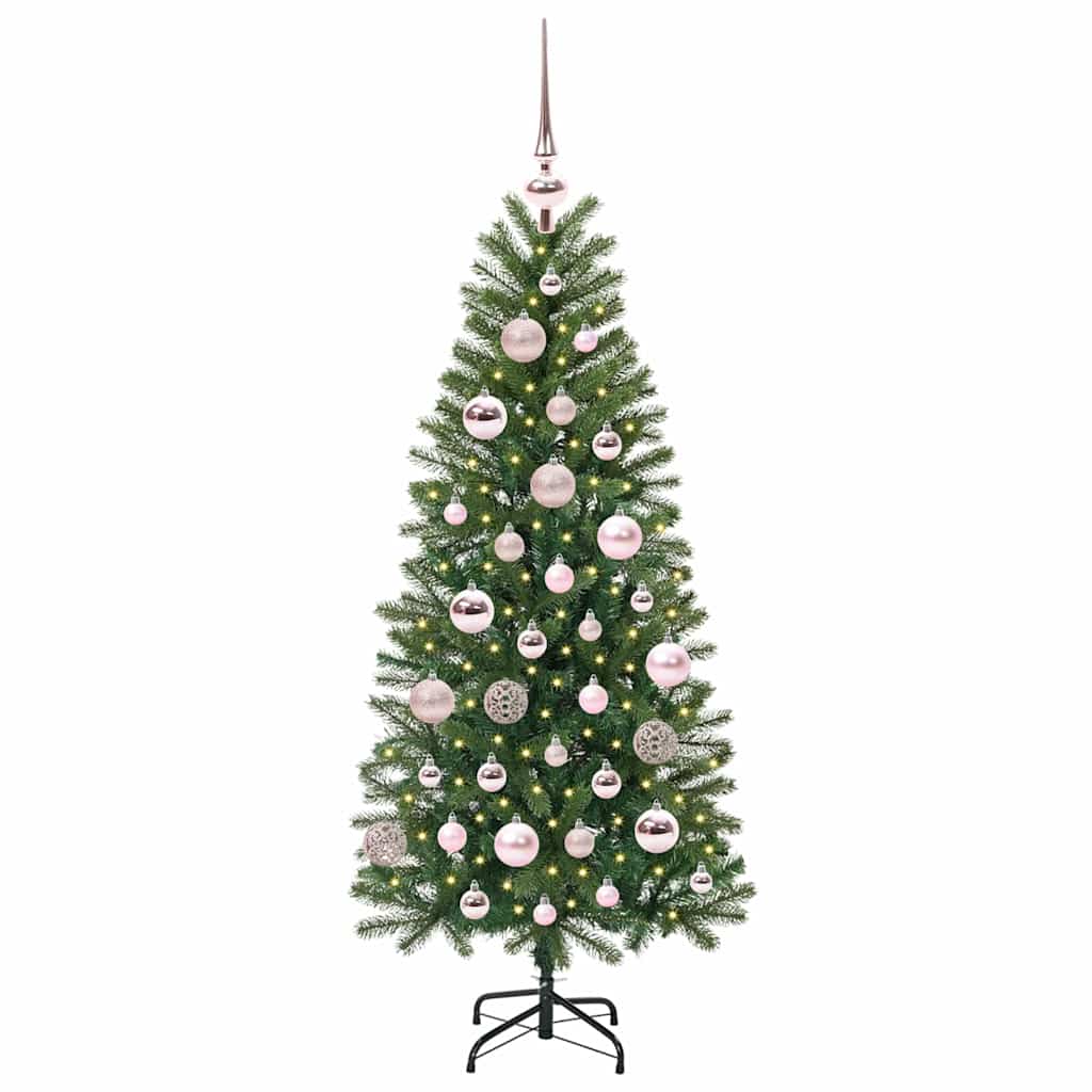 Kunstigt juletræ med 150 LED'er Grøn 120 cm PE og PVC