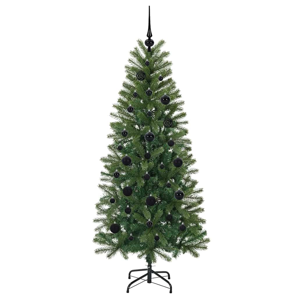 Kunstigt juletræ med 150 LED'er Grøn 150 cm PE og PVC
