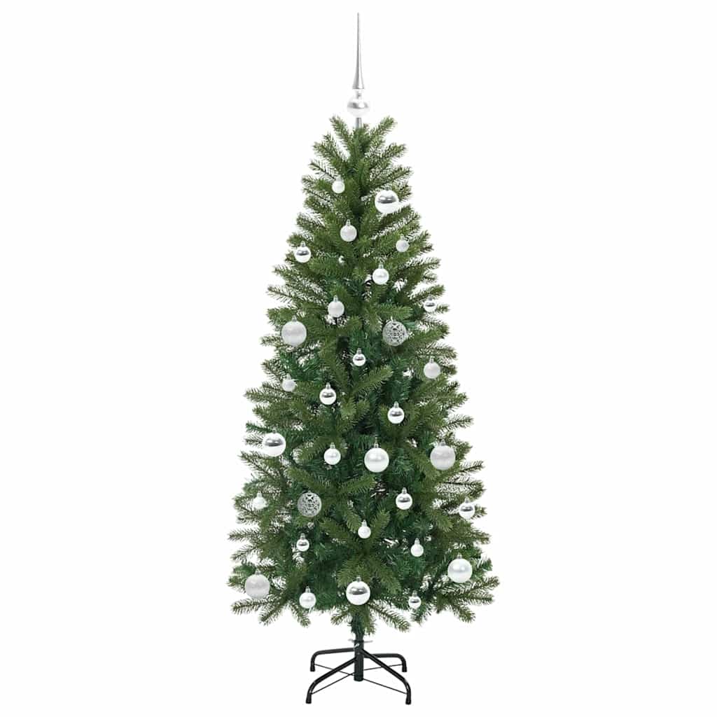 Kunstigt juletræ med 150 LED'er Grøn 150 cm PE og PVC