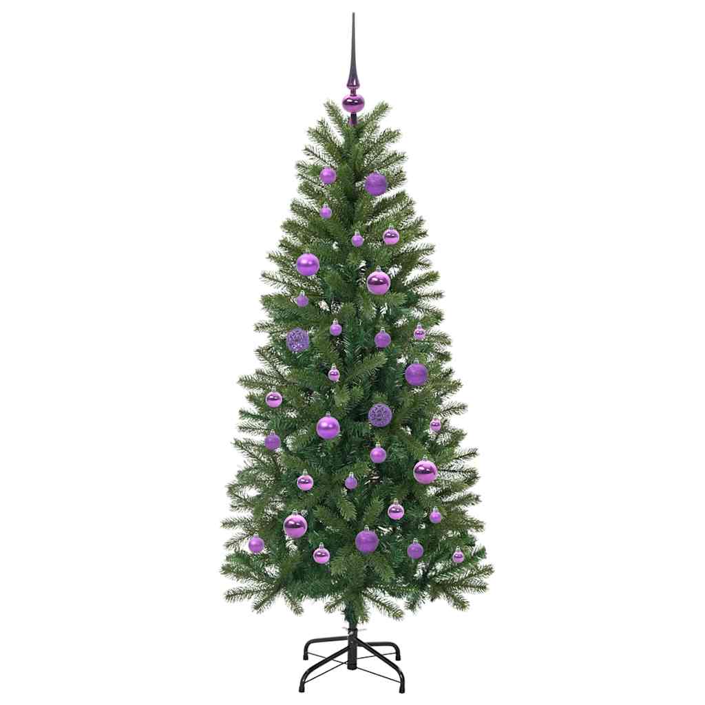 Kunstigt juletræ med 150 LED'er Grøn 150 cm PE og PVC