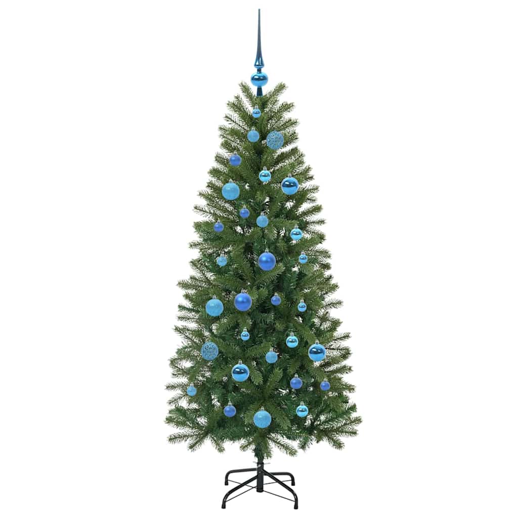 Kunstigt juletræ med 150 LED'er Grøn 150 cm PE og PVC