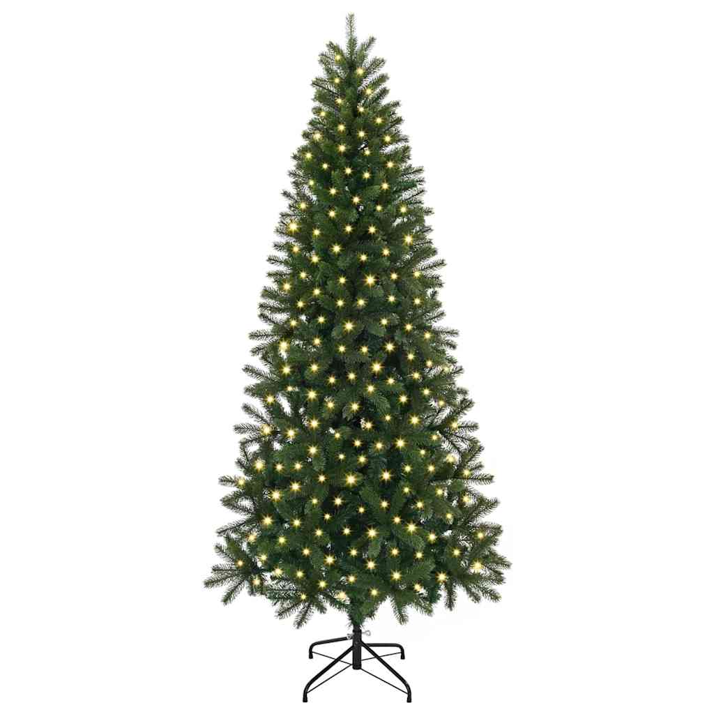 Kunstigt juletræ med 300 LED'er Grøn 180 cm PE og PVC