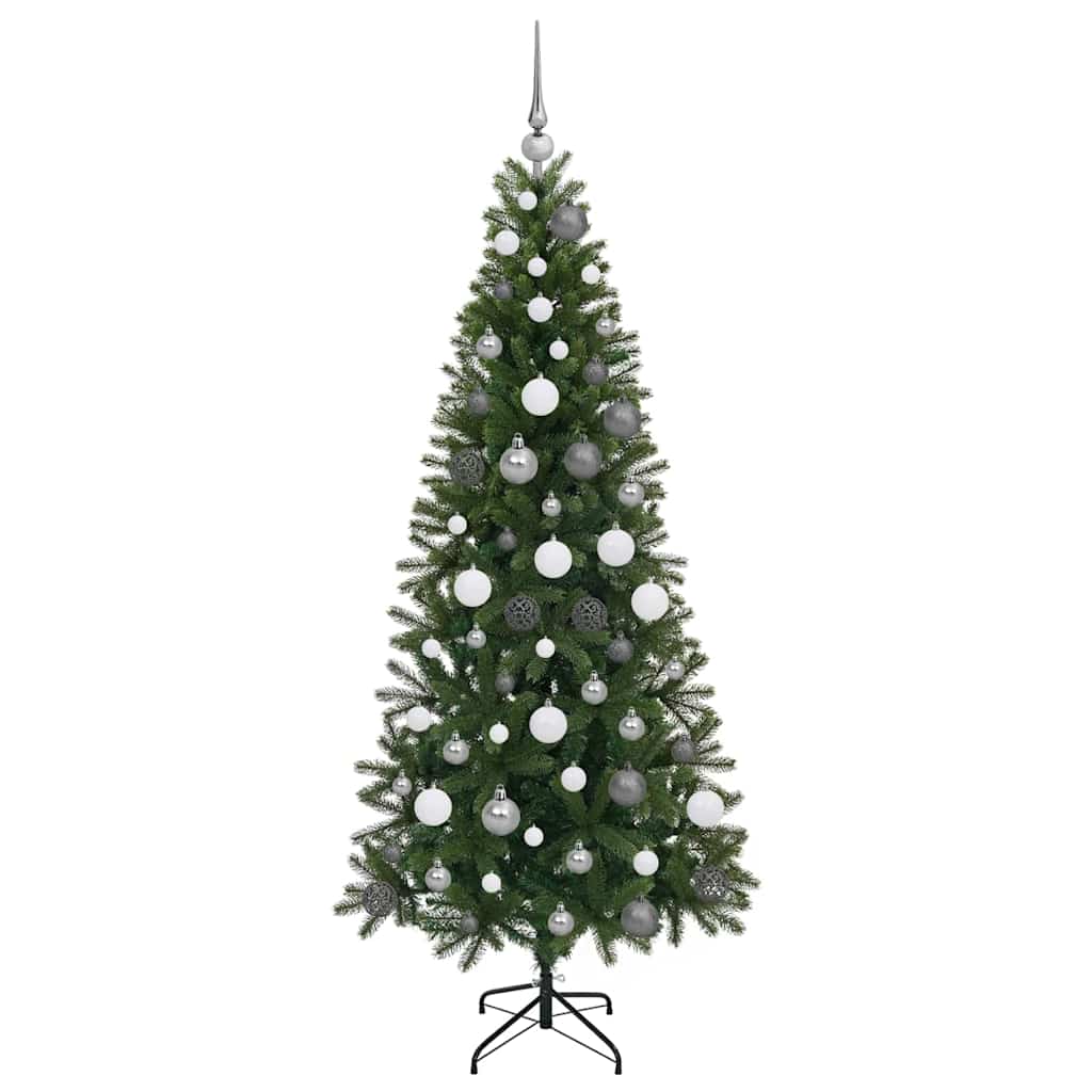 Kunstigt juletræ med 300 LED'er Grøn 180 cm PE og PVC