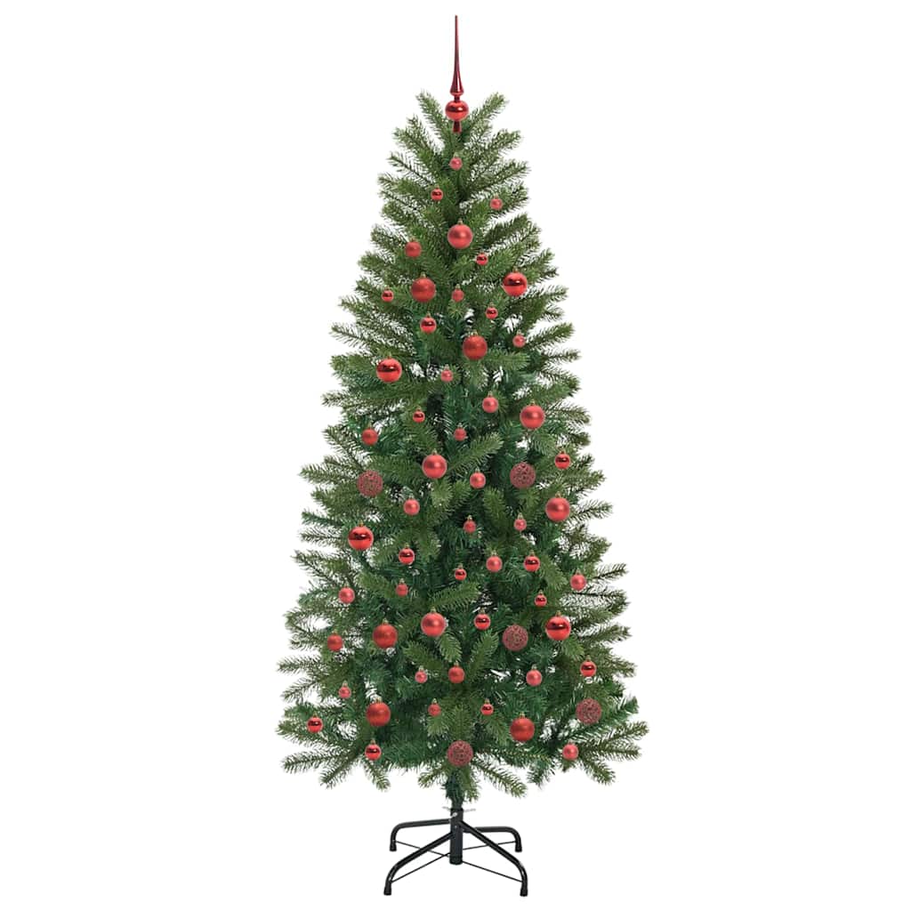 Kunstigt juletræ med 300 LED'er Grøn 180 cm PE og PVC