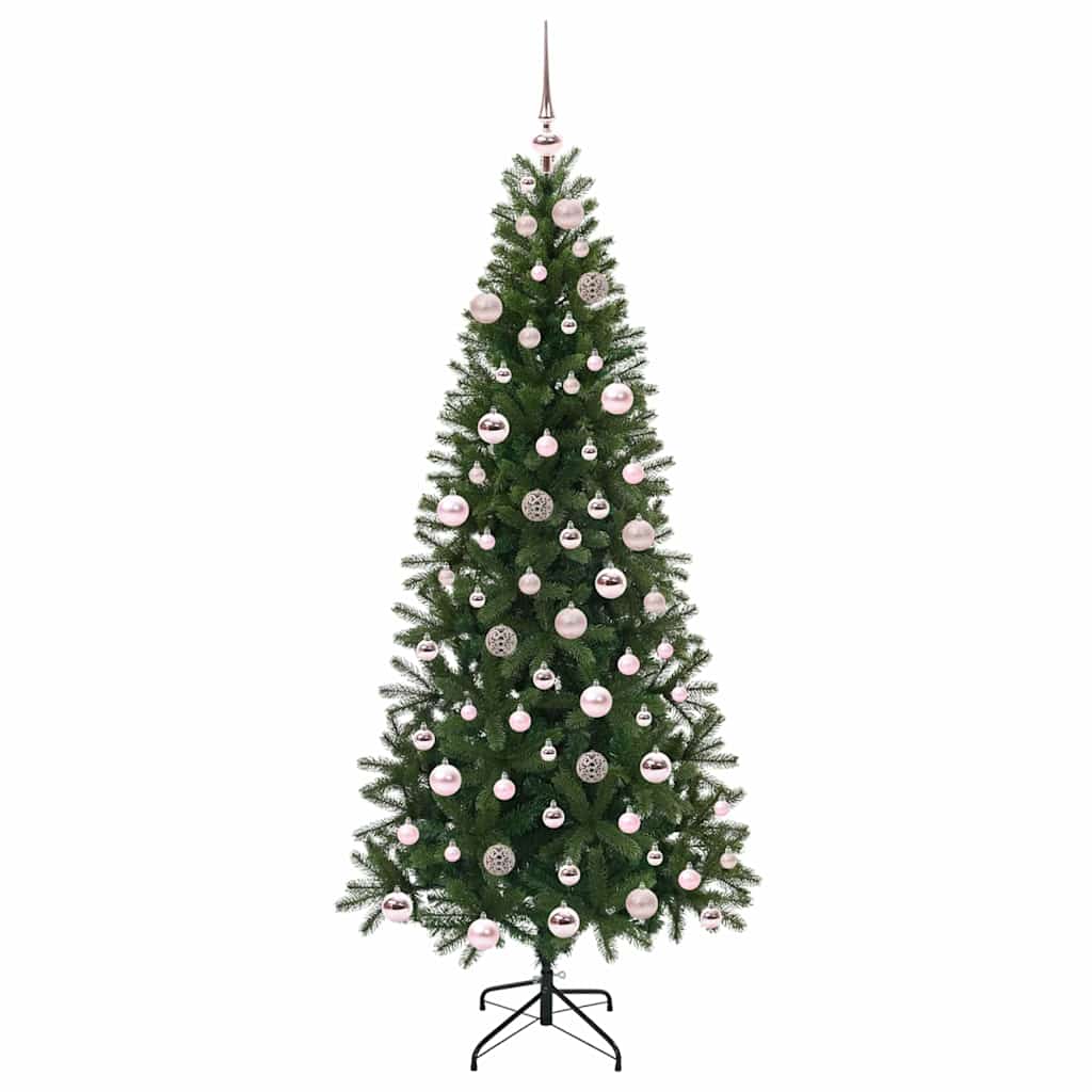 Kunstigt juletræ med 300 LED'er Grøn 180 cm PE og PVC