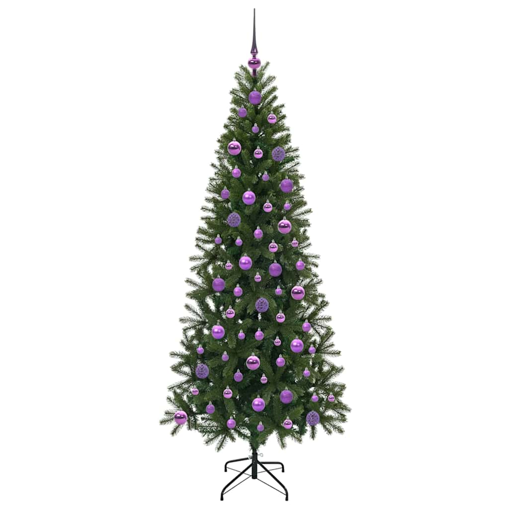 Kunstigt juletræ med 300 LED'er Grøn 180 cm PE og PVC
