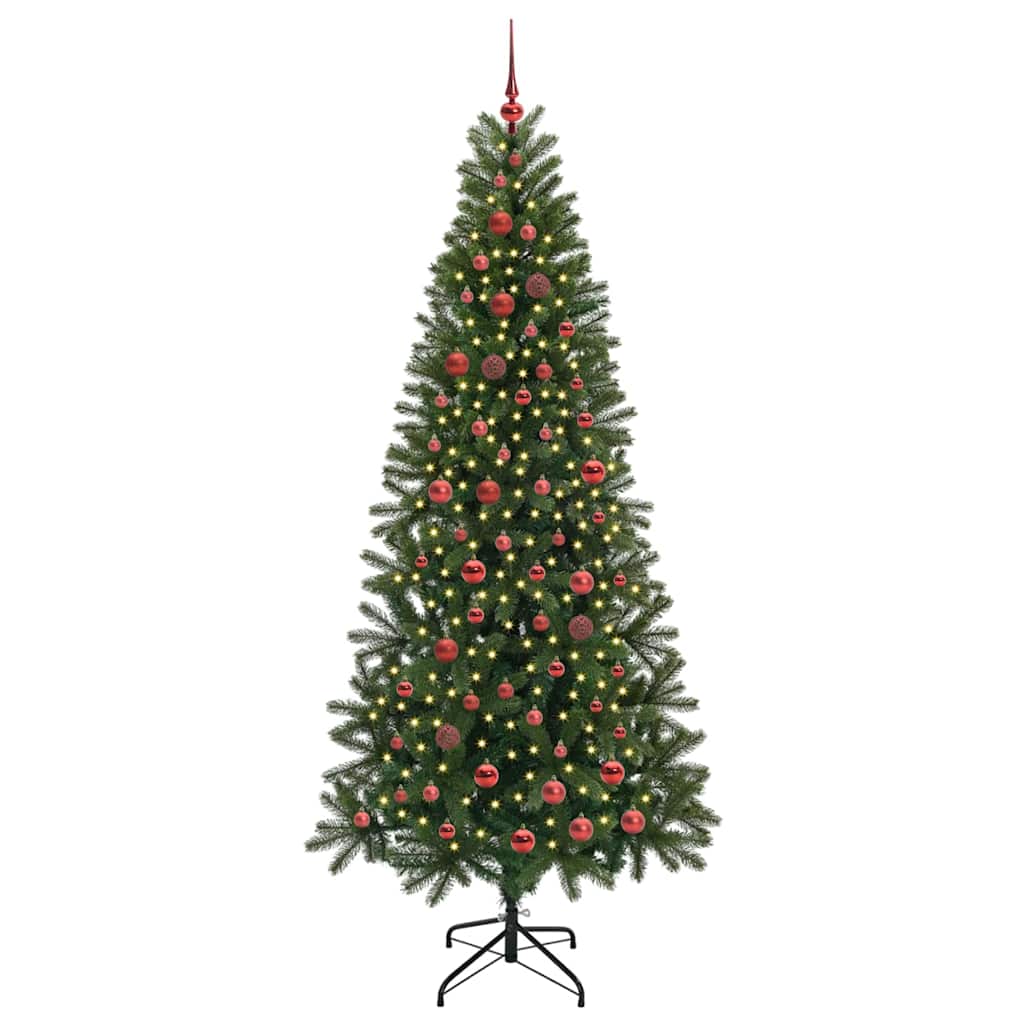 Kunstigt juletræ med 300 LED'er Grøn 210 cm PE og PVC