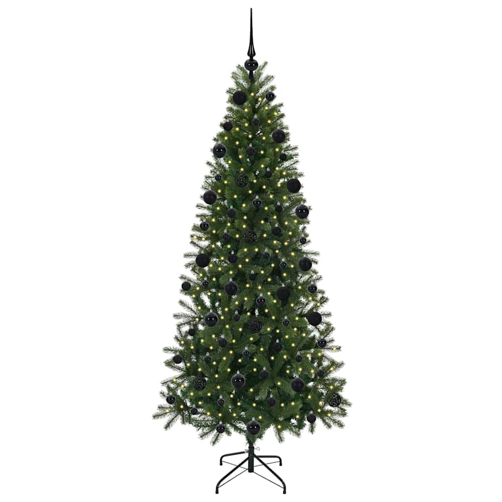 Kunstigt juletræ med 300 LED'er Grøn 210 cm PE og PVC