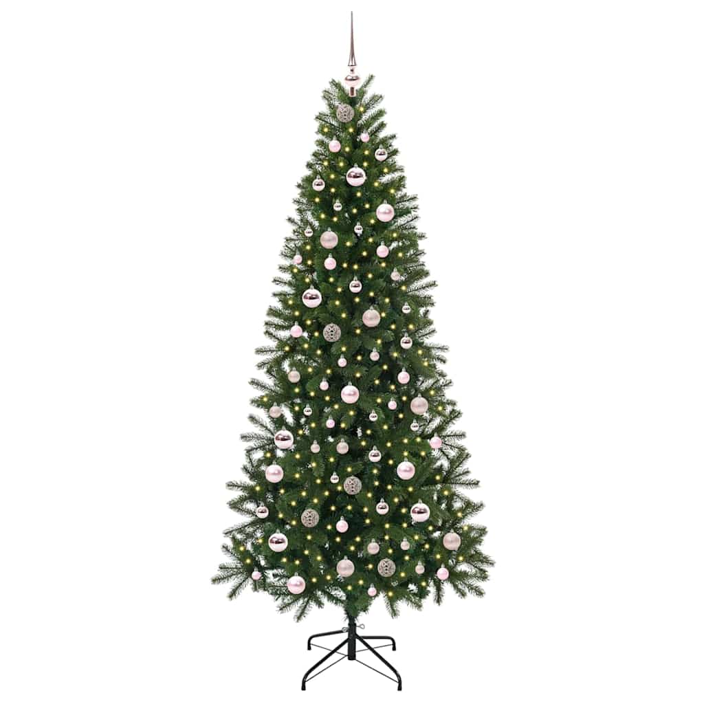 Kunstigt juletræ med 300 LED'er Grøn 210 cm PE og PVC