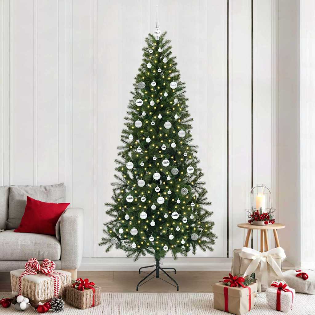 Kunstigt juletræ med 300 LED'er Grøn 210 cm PE og PVC