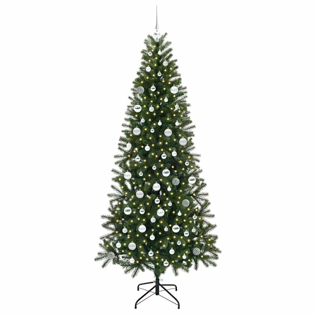 Kunstigt juletræ med 300 LED'er Grøn 210 cm PE og PVC