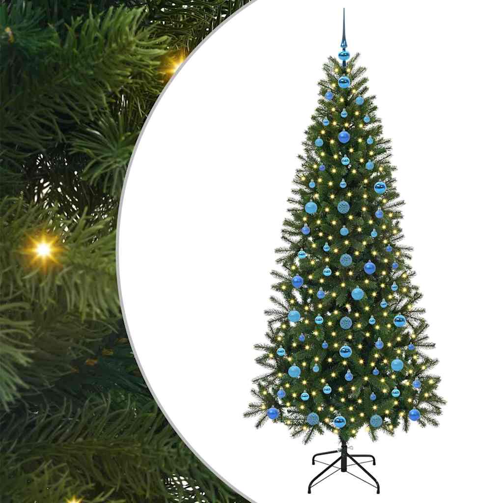 Kunstigt juletræ med 300 LED'er Grøn 210 cm PE og PVC