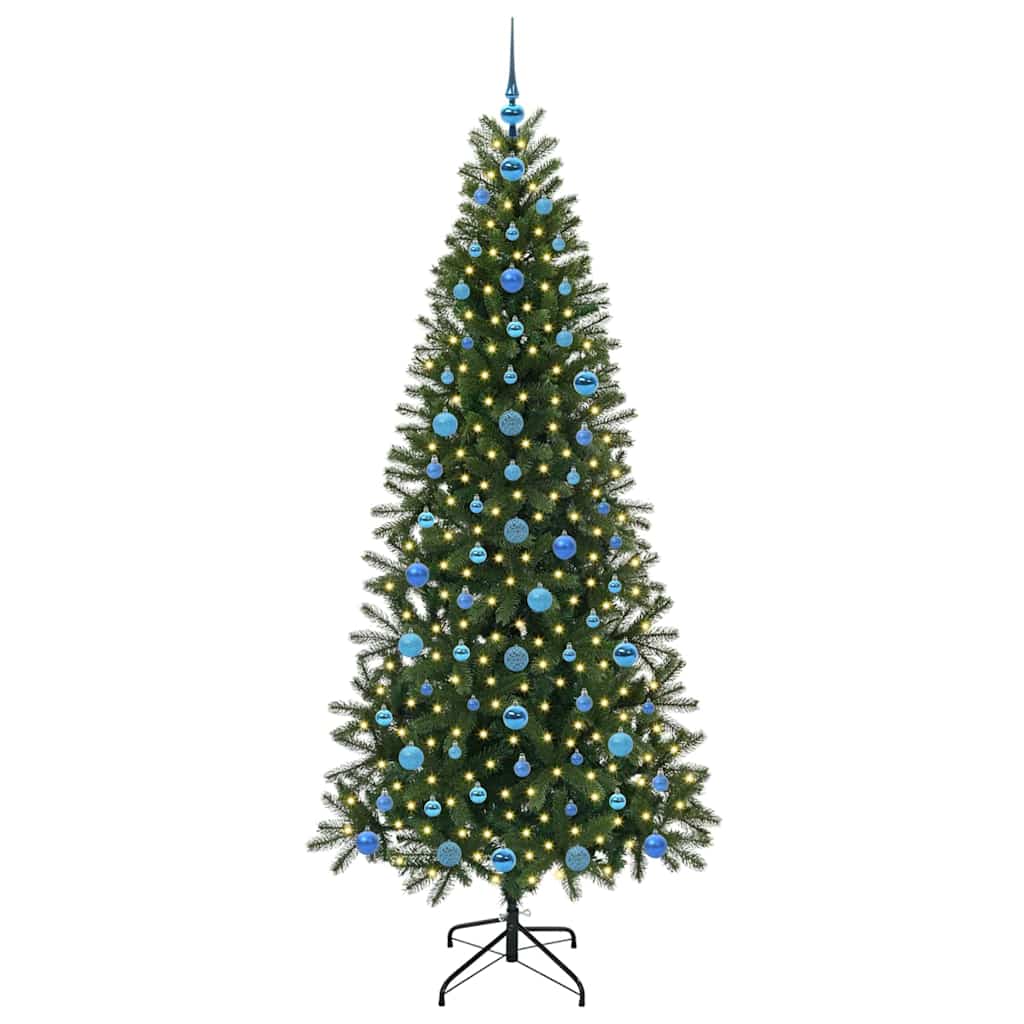Kunstigt juletræ med 300 LED'er Grøn 210 cm PE og PVC