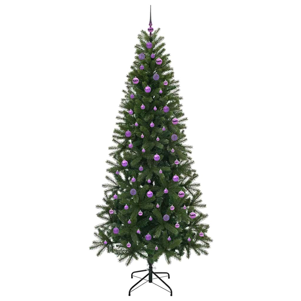 Kunstigt juletræ med 300 LED'er Grøn 240 cm PE og PVC