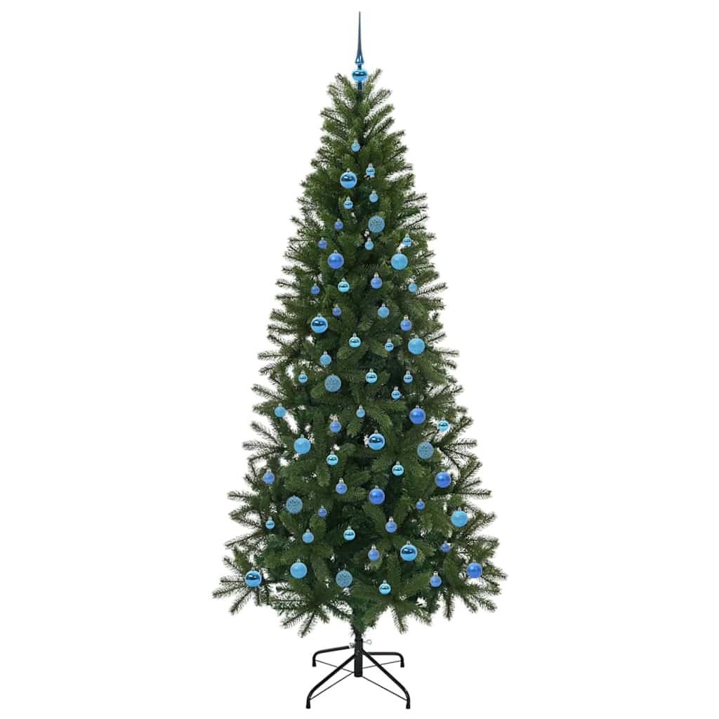 Kunstigt juletræ med 300 LED'er Grøn 240 cm PE og PVC