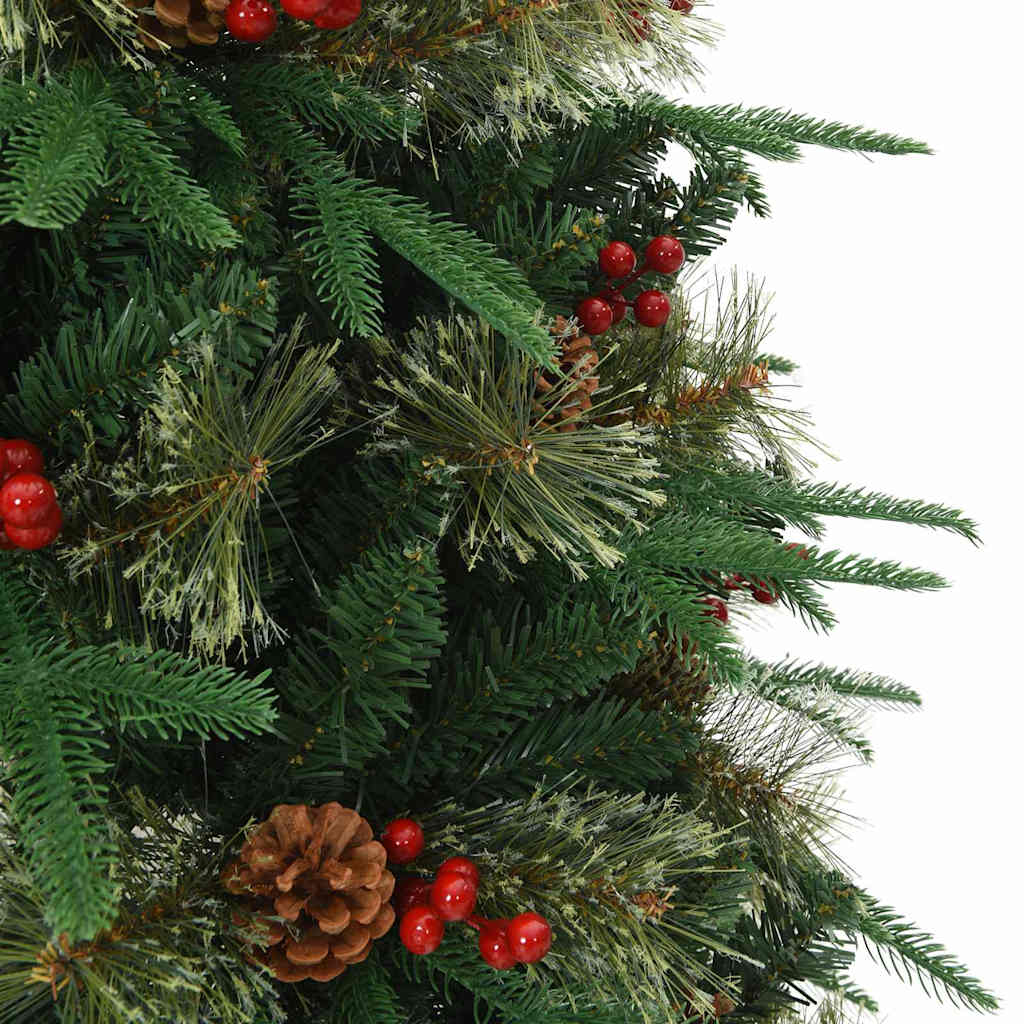 Kunstigt Hinged Juletræ med 150 LED'er Grøn 120 cm PE og PVC
