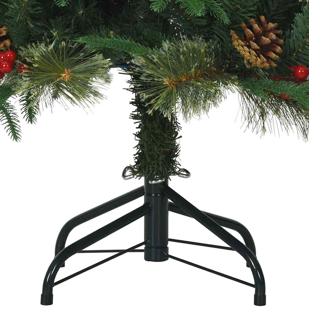 Kunstigt Hinged Juletræ med 150 LED'er Grøn 120 cm PE og PVC