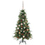 Kunstigt Hinged Juletræ med 150 LED'er Grøn 120 cm PE og PVC