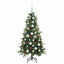 Kunstigt Hinged Juletræ med 150 LED'er Grøn 120 cm PE og PVC
