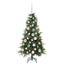 Kunstigt Hinged Juletræ med 150 LED'er Grøn 120 cm PE og PVC