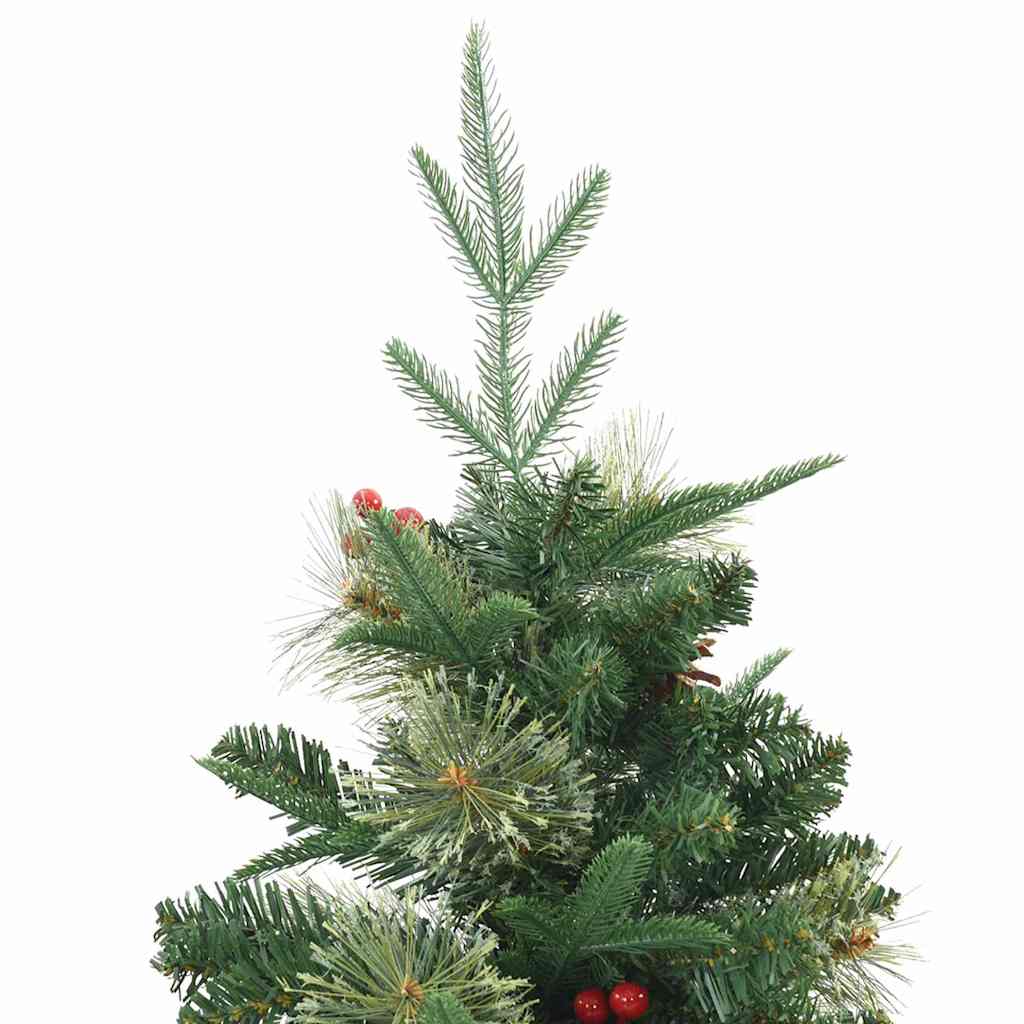 Kunstigt Hinged Juletræ med 150 LED'er Grøn 150 cm PE og PVC