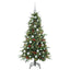 Kunstigt Hinged Juletræ med 150 LED'er Grøn 150 cm PE og PVC